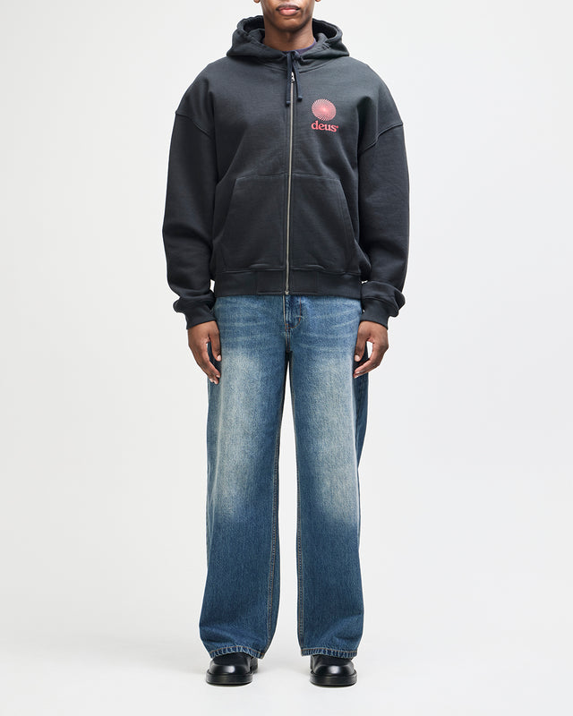 Strata Zip Hoodie - Black