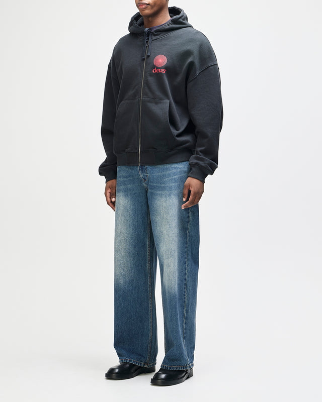 Strata Zip Hoodie - Black