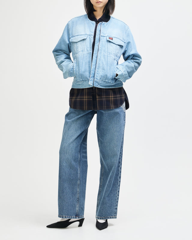 Br 163 Reversible Denim Jacket - Indigo-Rust