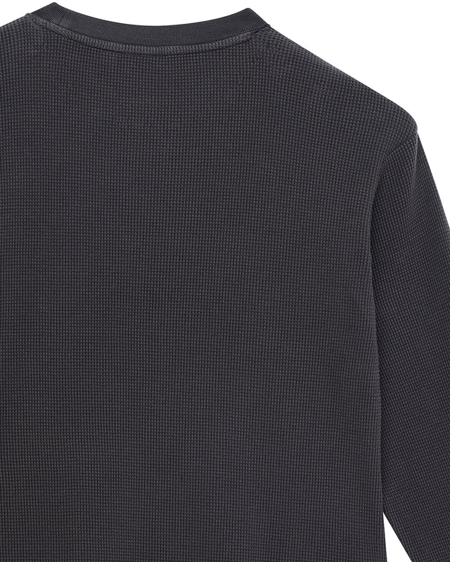 Washed Waffle LS Top - Anthracite Grey