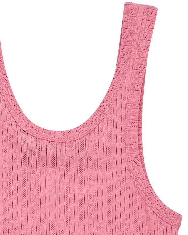 June Pointelle Shield Tank - Prism Pink
