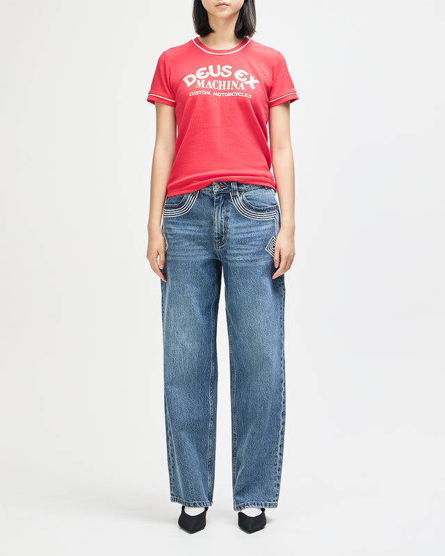 Lost World Tee - Poinsettia Red