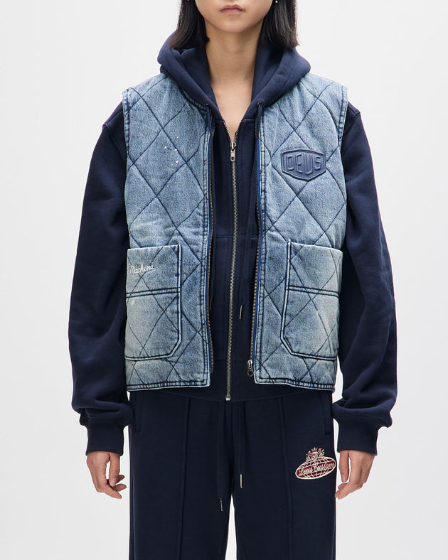 dayton-denim-vest-bleach-wash|Model