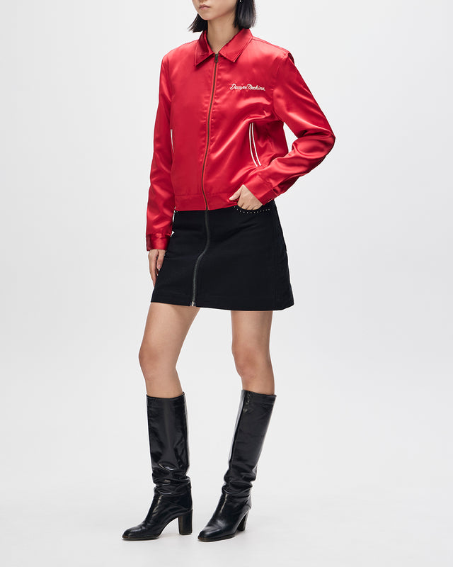 Outlaw Zip Mini Skirt - Black Rinse Wash