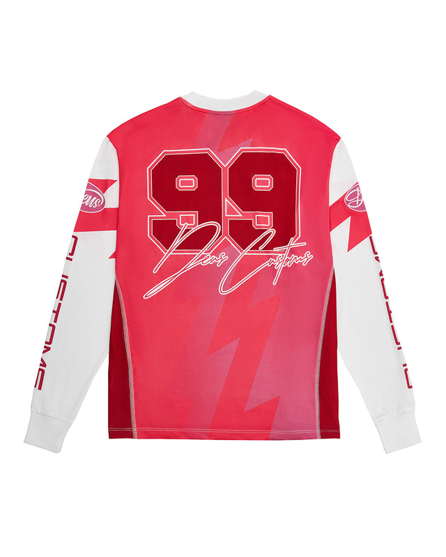 Thunder Long Sleeve Moto Top - Cherry