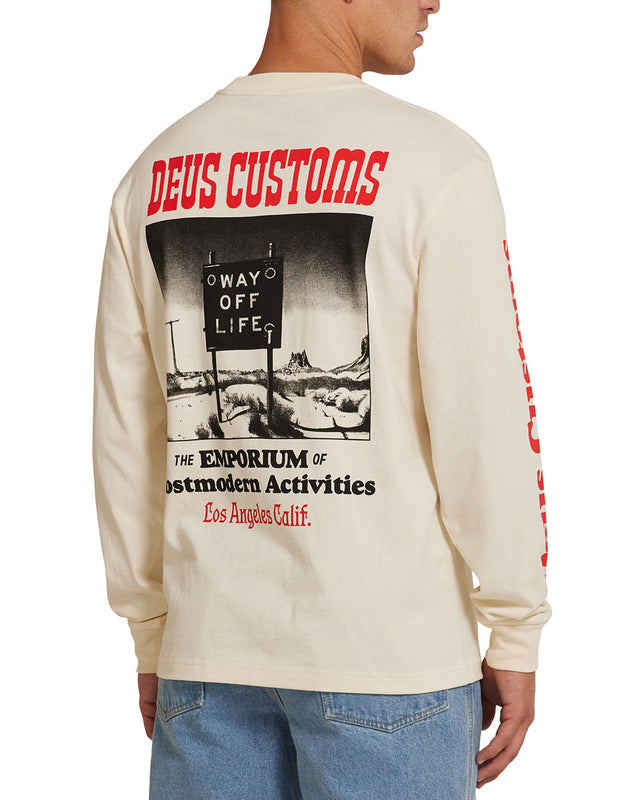 Way Off Ls Tee - Dirty White