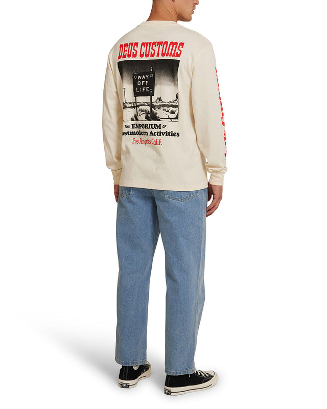 Way Off Ls Tee - Dirty White