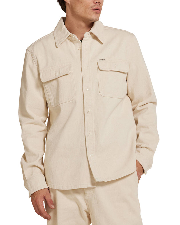 Vacay  Denim Shirt - Natural|Model