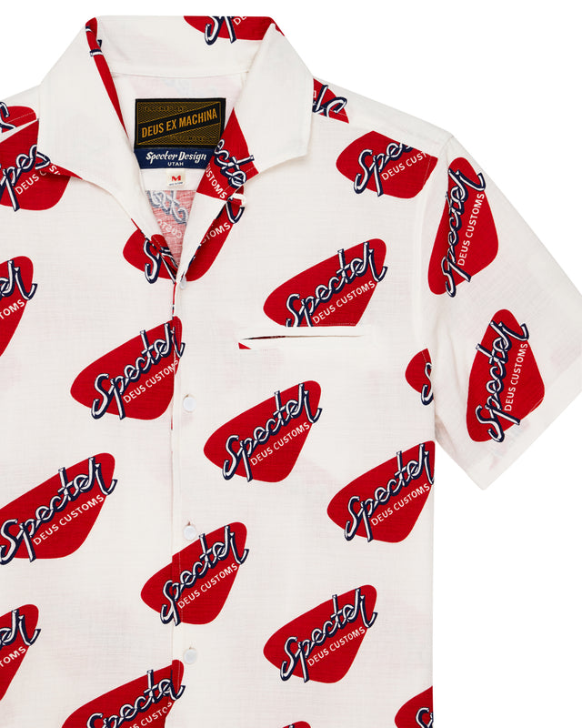 Specter Stamp Short Sleeve Shirt - Vintage White