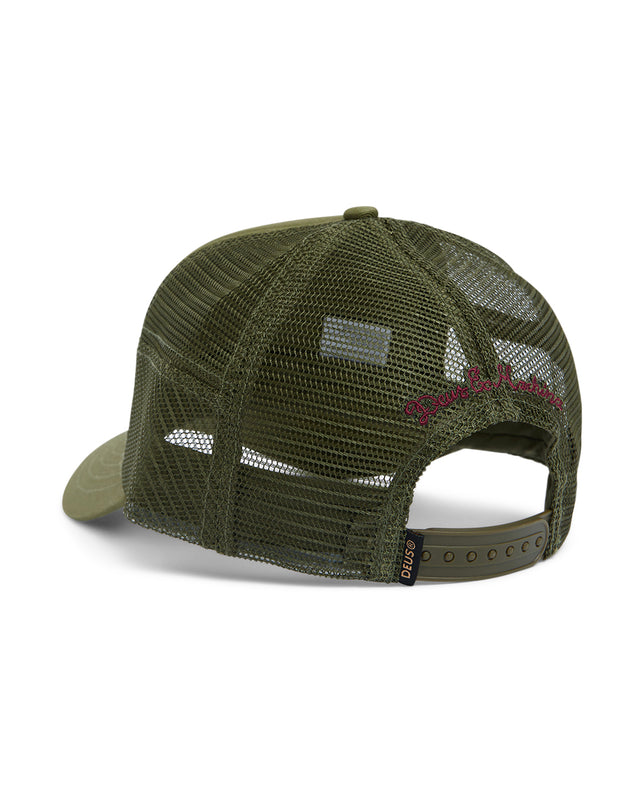 pill logo trucker pine