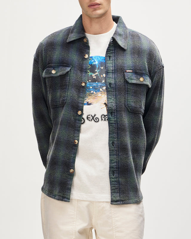 D262UTS220-Vacay-Check-Shirt-Black