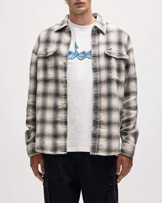 Too Busy To Work Check Shirt - White Check