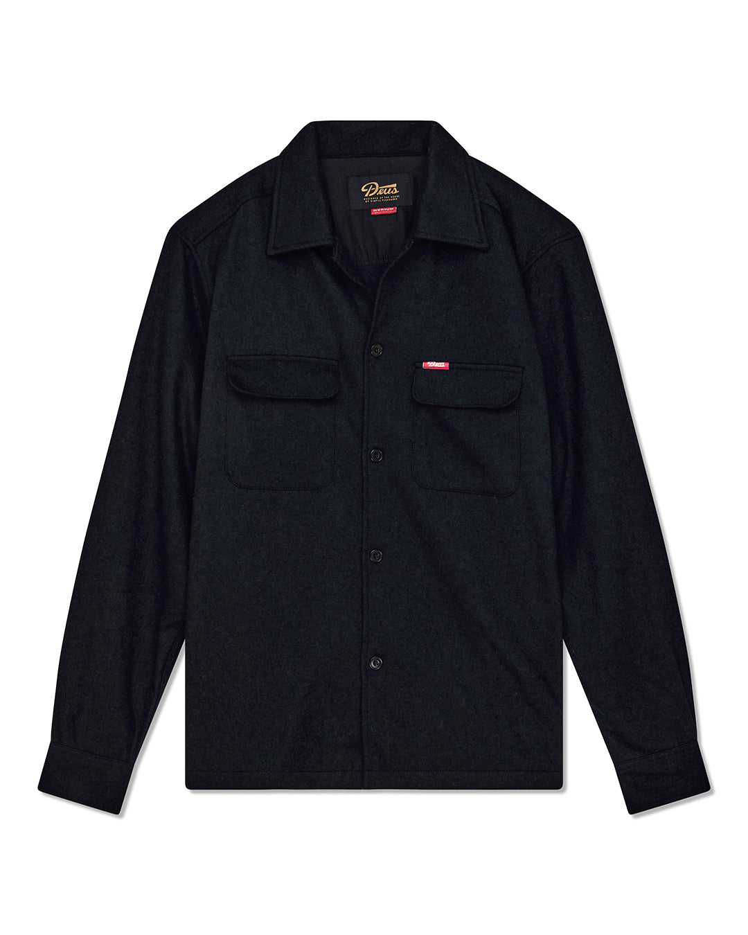 clayton-wool-shirt-black|Flatlay