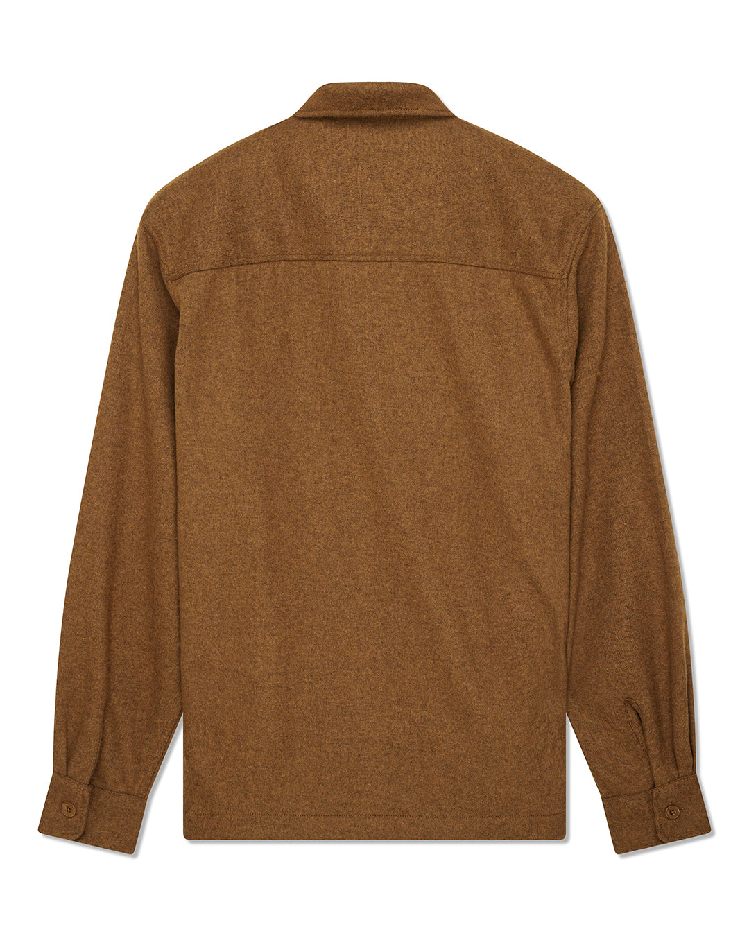 clayton-wool-shirt-bronze-brown|Flatlay