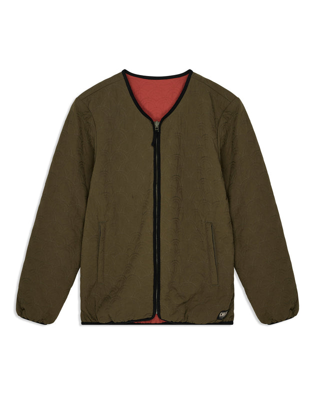 nihon-reversible-liner-dark-olive|Flatlay
