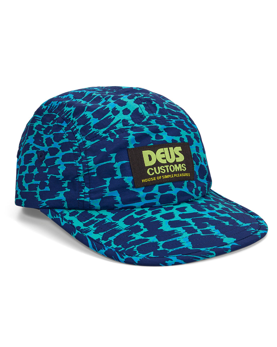 clement-5-panel-cap-wave-ride-blue|Model