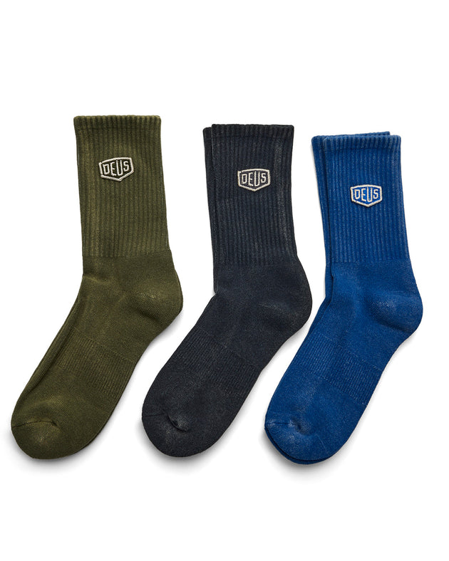 shield-garment-dyed-sock-3-pack-3-pack-multi|Flatlay