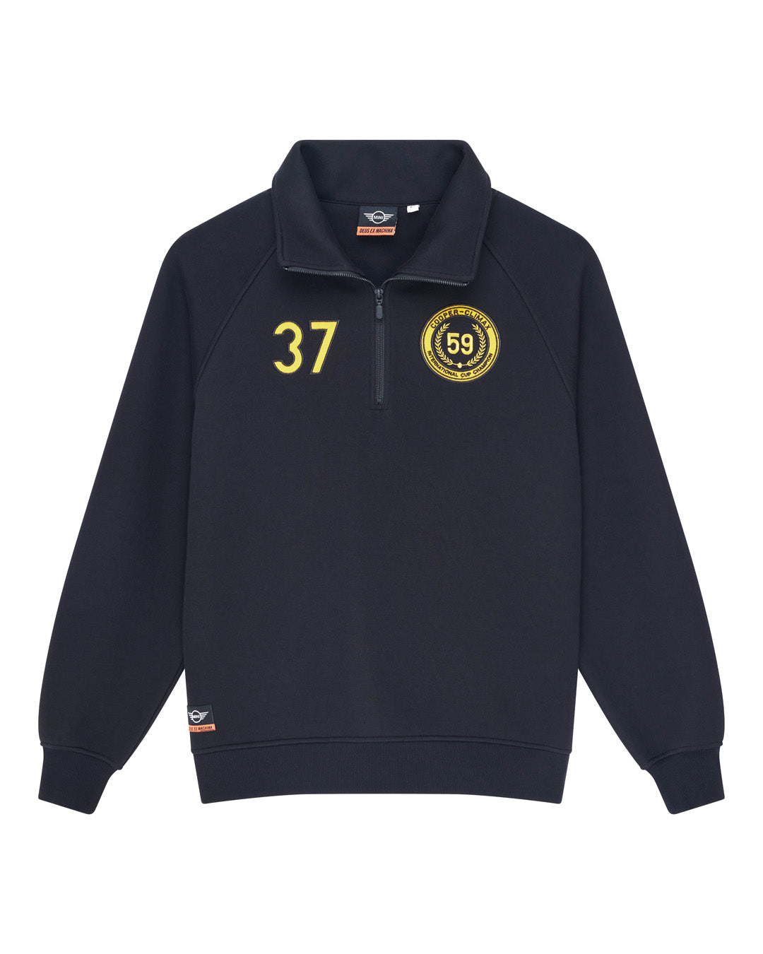 cc-1-4-zip-fleece-black|Flatlay