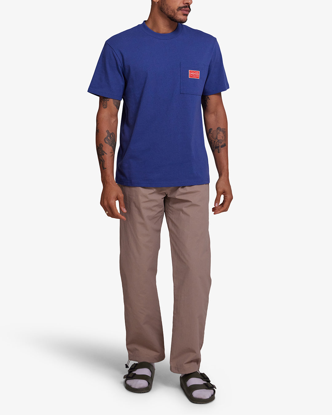 Venture Pocket Tee - Dusty Blue|Model