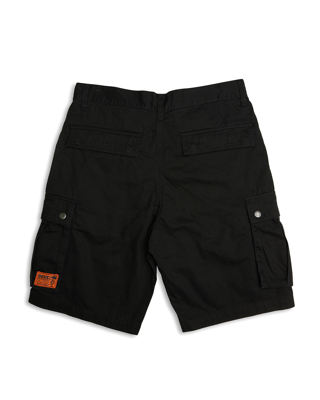 Records Cargo Short - Black|Flatlay