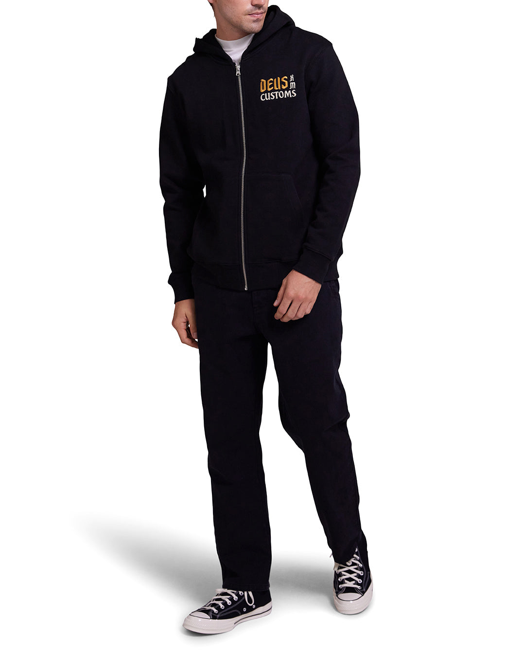 Supporter Zip Hoodie - Black|Model