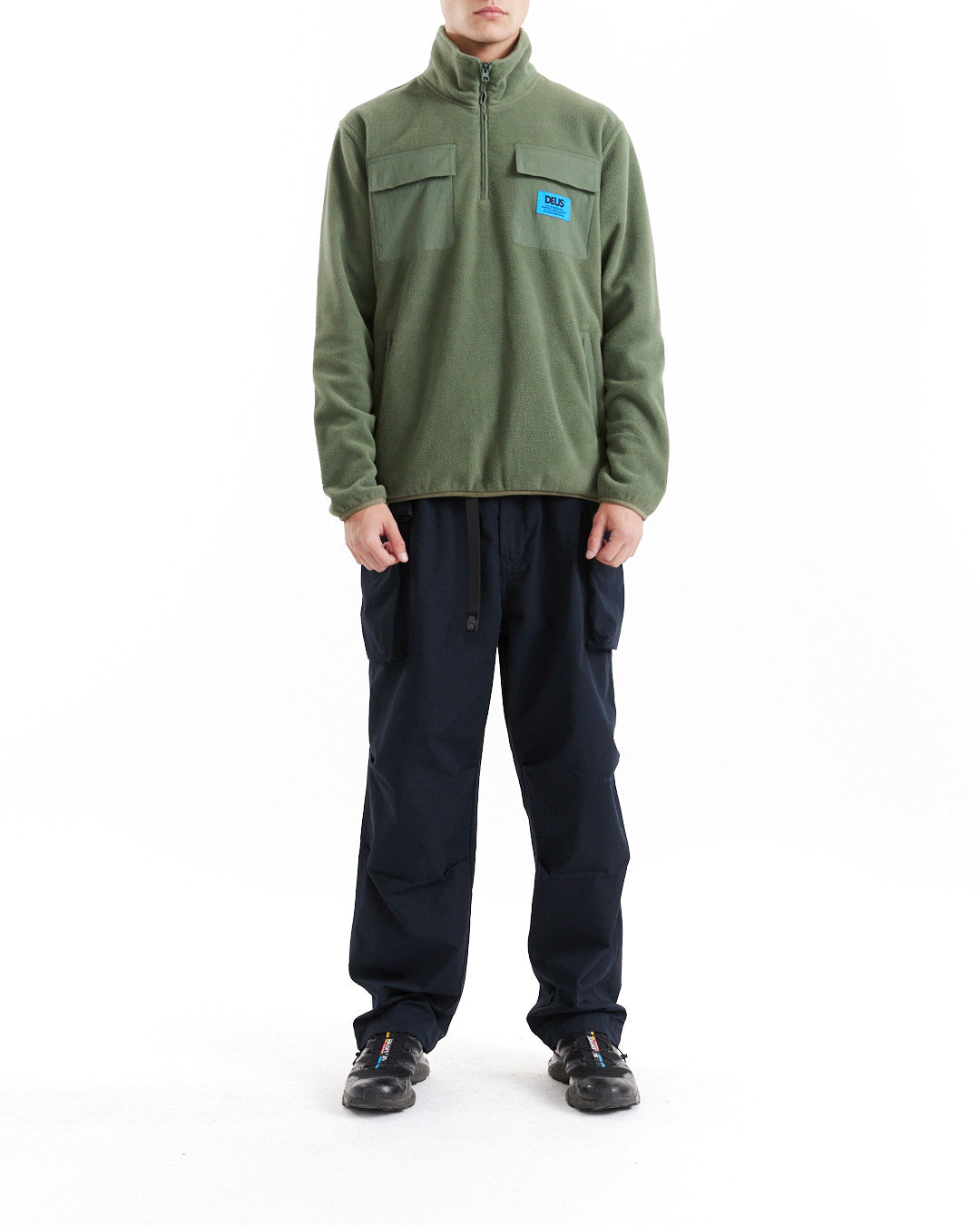 Section Zip Neck Fleece - Clover|Model