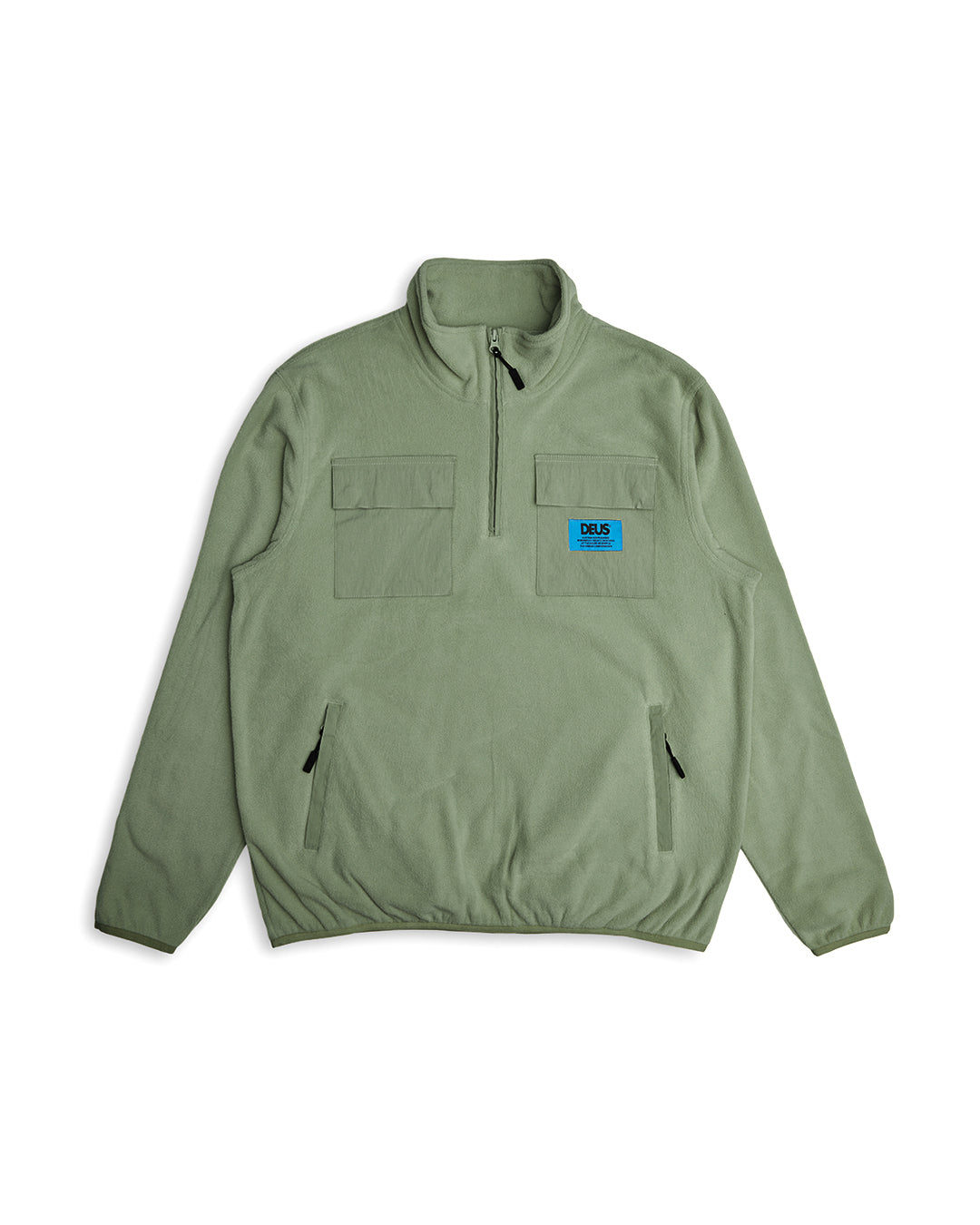Section Zip Neck Fleece - Clover|Flatlay
