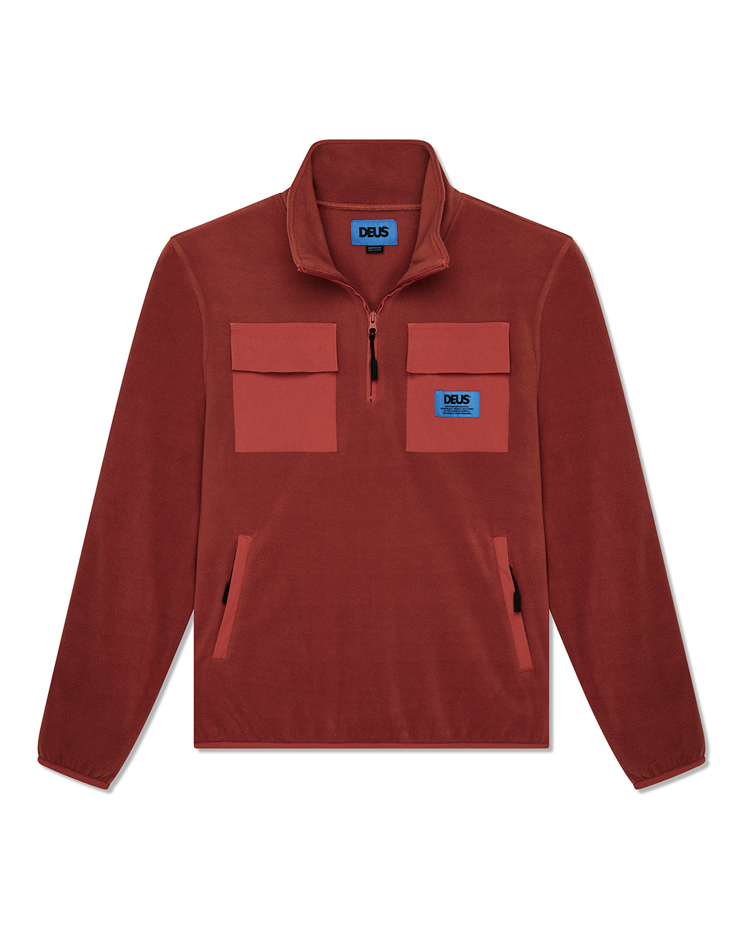 Deus Section Zip Neck Fleece Terracotta
