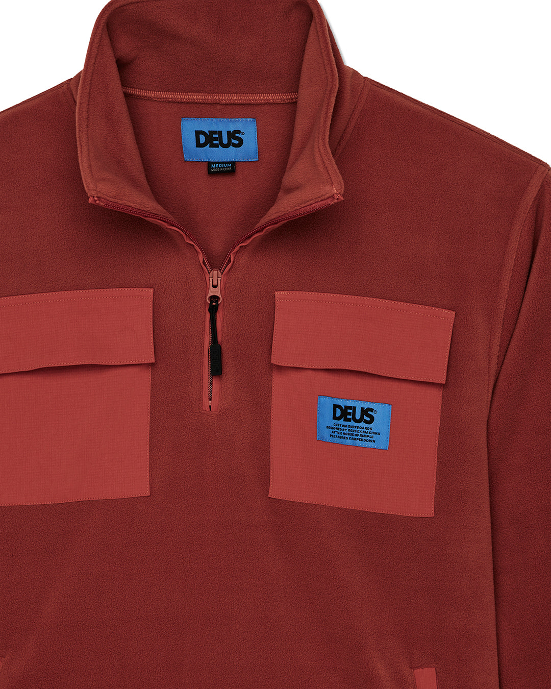 Deus Section Zip Neck Fleece Terracotta
