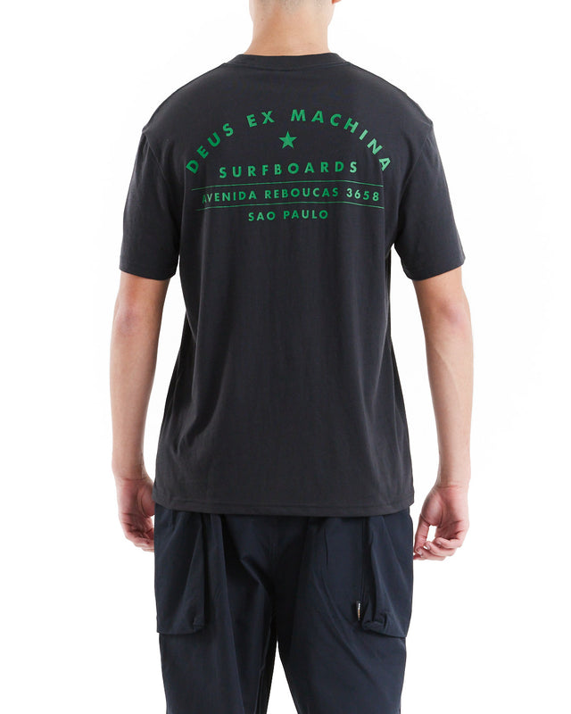 Sao Paulo Surf Address Tee - Black/Green