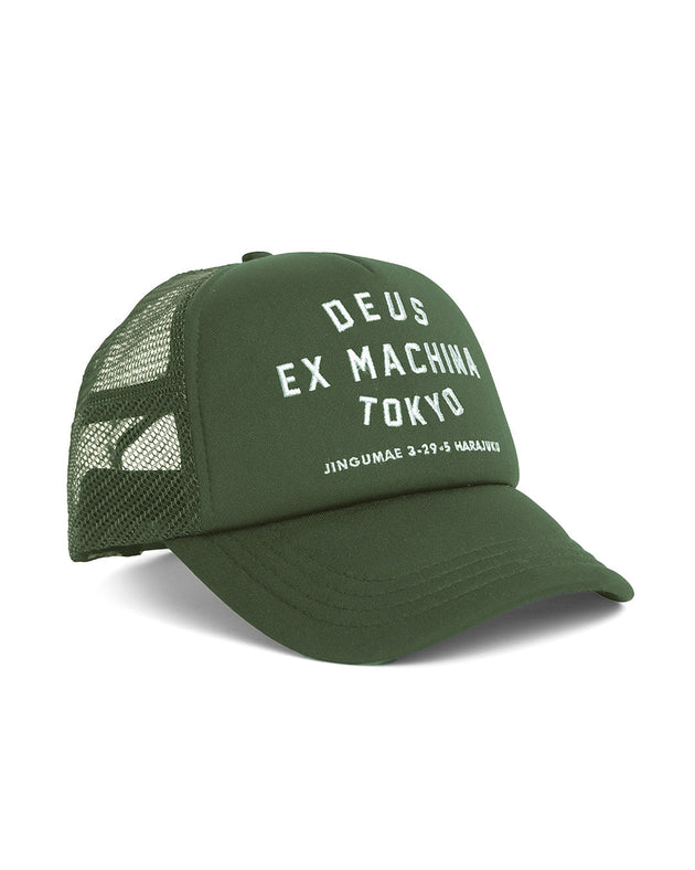 Tokyo Address Trucker - Forest Green|Flatlay