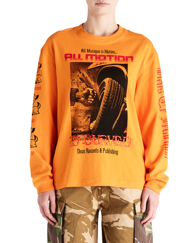 Dancing Ghost Long Sleeve Tee - Persimmon Orange