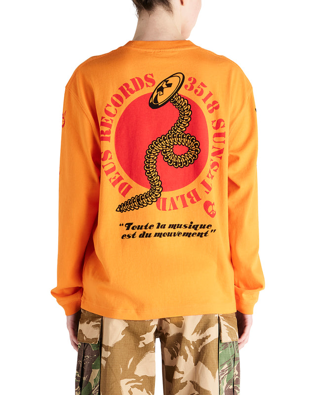 Dancing Ghost Long Sleeve Tee - Persimmon Orange