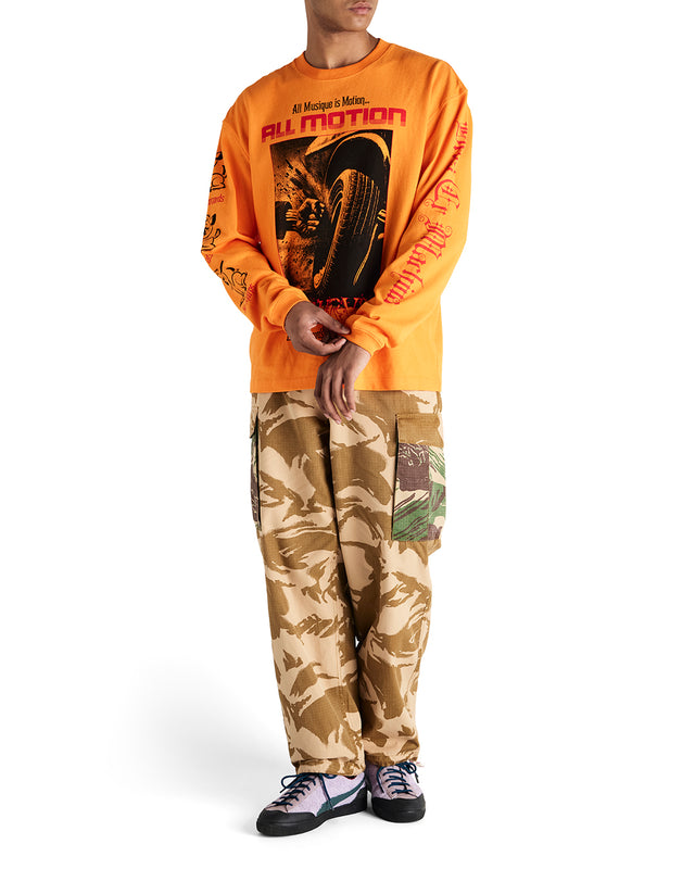 Dancing Ghost Long Sleeve Tee - Persimmon Orange