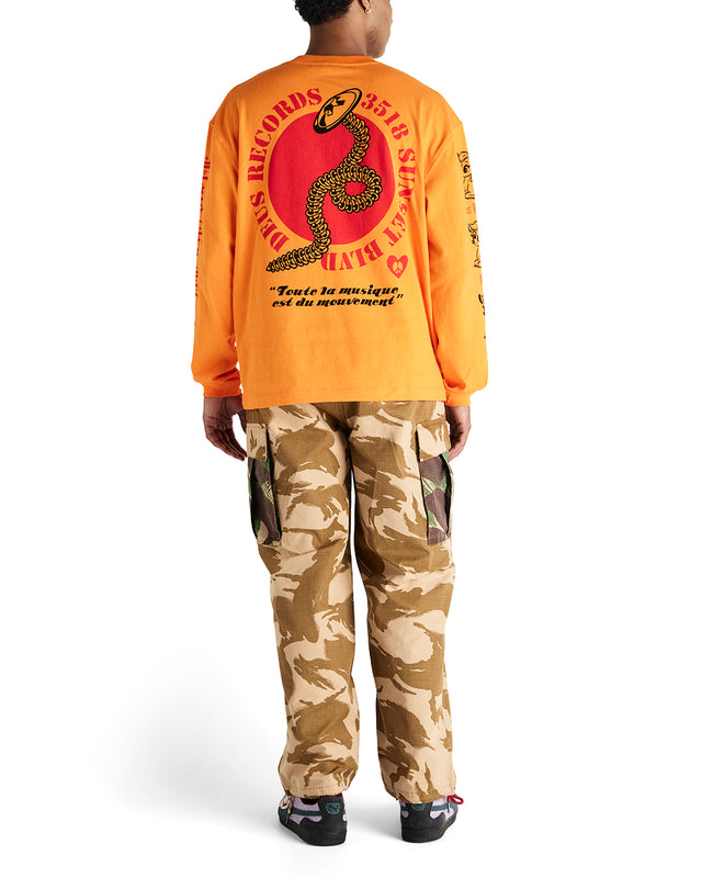 Dancing Ghost Long Sleeve Tee - Persimmon Orange
