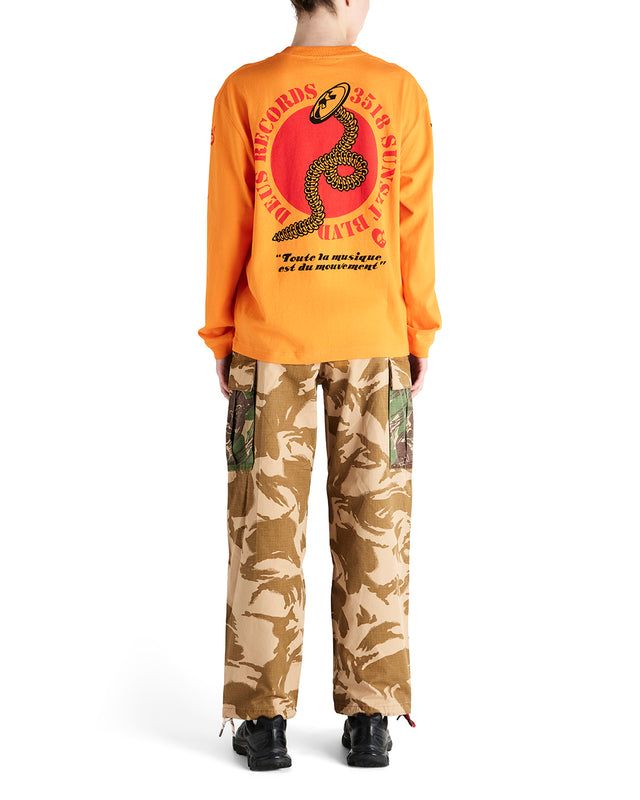 Dancing Ghost Long Sleeve Tee - Persimmon Orange