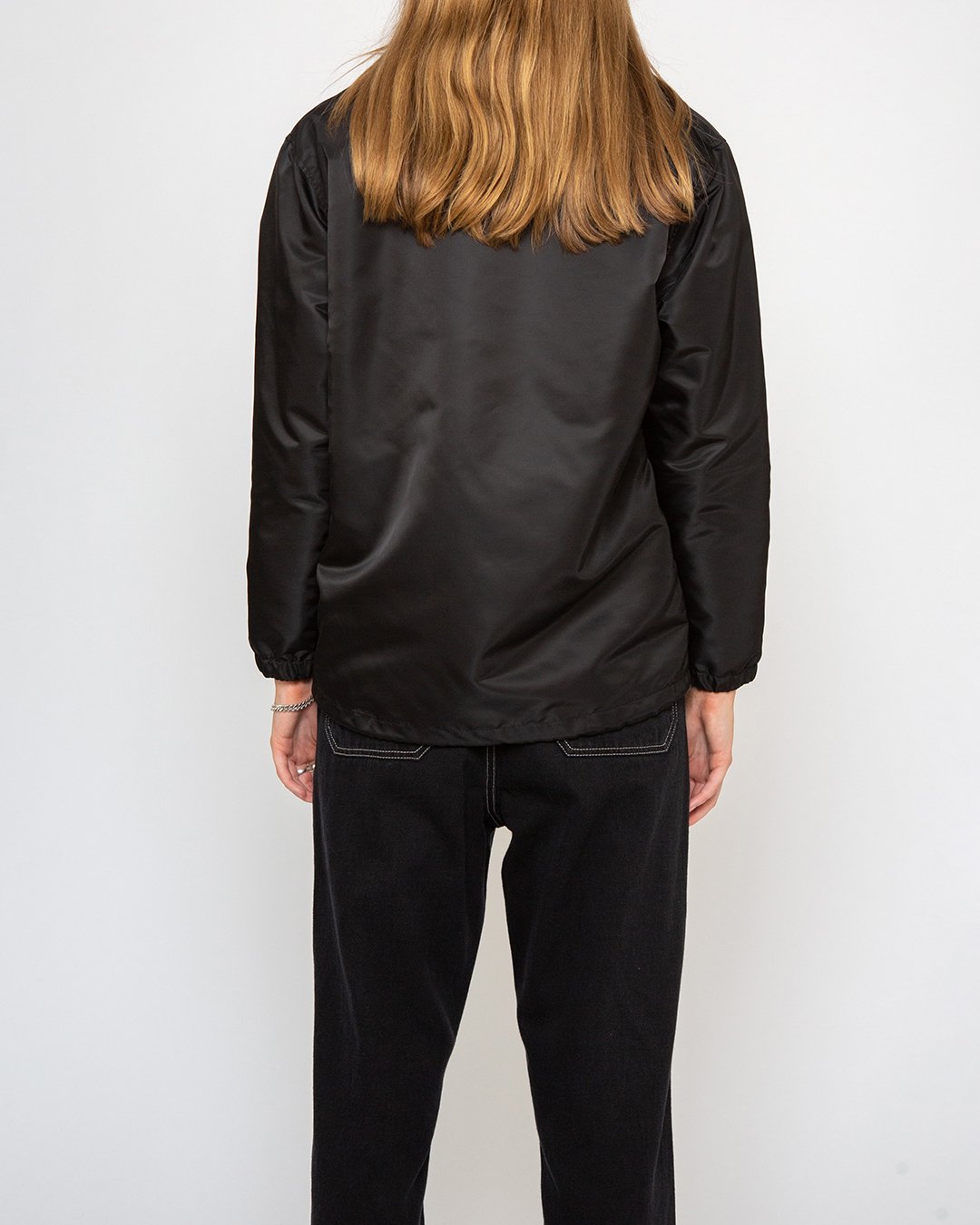 Dad Coach Jacket (Relaxed Fit) - Black|Model