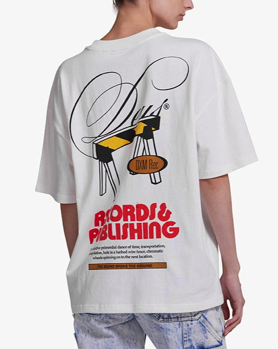 Dxw Caution Tee - Vintage White|Model