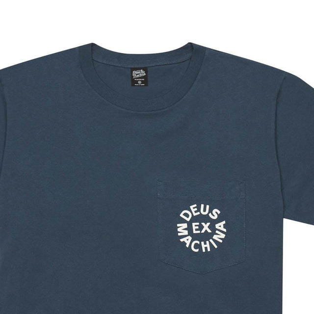 Deus Pocket Logo Tee - Navy
